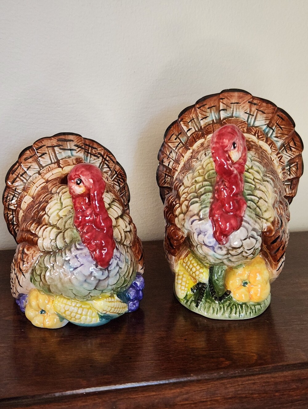 Limited Edition 1993 Fitz and Floyd Thanksgiving Banquet Turkey Candleholders